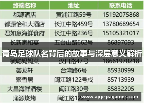 青岛足球队名背后的故事与深层意义解析